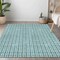 Homeroots 9' X 12' Teal Blue And Gray Geometric Washable Indoor Outdoor Area Rug 595605 - alternate 4