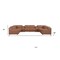 Homeroots Chestnut Italian Leather Power Reclining U Shaped Eight Piece Corner Sectional With Console 632563 - alternate 2