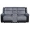 Homeroots 76" Gray and Black Faux Leather and Microfiber Manual Reclining Loveseat With Storage 561566 - alternate 7