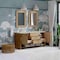 James Martin Vanities Solene 72 in. Double Vanity, Seaside Oak, w/ 3 CM Victorian Silver Quartz Top D225-V72-SSO-3VSL - alternate 2
