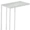 Homeroots 18.25" X 10.25" X 24" White Metal Tempered Glass Accent Table 332991 - alternate 3