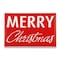 Homeroots 12" X 19" Red and White Handcrafted Merry Christmas Metal Wall Decor 487509 - alternate 1