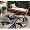 Homeroots 8' Black Beige And Gray Round Geometric Washable Indoor Outdoor Area Rug 600350 - alternate 1