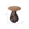 Homeroots 24" Natural and Smoky Black Distressed Reclaimed Wood Round Pedestal End Table 716346 - alternate 5