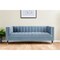 Homeroots 85" Slate Blue Velvet Sofa With Espresso Legs 543931 - alternate 1