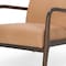 Homeroots 26" Tan and Dark Brown Genuine Leather and Solid Wood Arm Chair 606022 - alternate 3