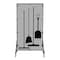 5S Supplies Housekeeping Shadow Board Broom Station V6, Gray / Black Shadows, Broom Only, No Text HSB-V6-GRAY/BLACK-BO-NO TEXT - alternate 1