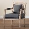 Baxton Studio Clemence French Provincial Grey Fabric Whitewashed Mahogany Wood Armchair 254-13828-ZORO - alternate 6