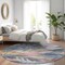 Homeroots 8' Denim Blue And Blush Round Floral Washable Indoor Outdoor Area Rug 611104 - alternate 3