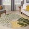 Homeroots 5' Green Yellow Ivory And Dark Green Round Floral Indoor Outdoor Area Rug 548138 - alternate 3