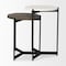 Homeroots Set of Two Dark Brown and Black Marble Solid Wood and Metal Round Nested Tables 604467 - alternate 3