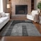Homeroots 5' X 8' Charcoal Gray And Silver Geometric Washable Indoor Outdoor Area Rug 582705 - alternate 4