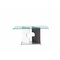 Homeroots 36" Clear And Gray Glass And Stainless Steel Double Pedestal Base Dining Table 383831 - alternate 1