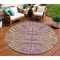 Homeroots 8' Purple And Copper Round Animal Print Washable Indoor Outdoor Area Rug 600704 - alternate 1