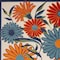 Homeroots 10' X 14' Ivory Blue And Orange Floral Indoor Outdoor Area Rug 545032 - alternate 5