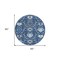 Homeroots 8' Navy Blue Charcoal And Ivory Round Damask Washable Indoor Outdoor Area Rug 599438 - alternate 4