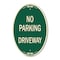 Signmission No Parking Driveway, 12 Inch X 18 Inch Architectural Oval, Heavy Gauge Aluminum A-OV-G-1218-23749 - alternate 1