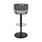 Armen Living Blaise Adjustable Swivel Counter or Bar Stool in Black Metal with Gray Fabric and Faux Leather LCBLBABLK - alternate 3
