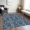 Homeroots 5' X 8' Navy Blue And Denim Blue Damask Washable Indoor Outdoor Area Rug 588185 - alternate 5