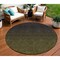 Homeroots 8' Olive Green And Charcoal Round Abstract Washable Indoor Outdoor Area Rug 588962 - alternate 1