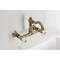 Kingston Brass Two-Handle Wall Mount Bridge Kitchen Faucet, Antique Brass KS3253PX - alternate 3
