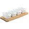Gibson Elite Gracious Dining 5 Piece Fine Ceramic Tidbit Dish Set with Acacia Wood Base 127271.05 - alternate 1