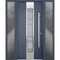Vdomdoors Steel Door Deux 0757 Gray Graphite 2 Sidelight Exterior Windows Stainless Inserts Single Modern Pai DEUX0757EXD-GRE-W12+36+12 x H80-Left-hand Inswing - alternate 2