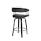 Homeroots 26" Black Faux Leather Swivel Counter Height Bar Chair 534468 - alternate 5