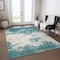 Homeroots 10' X 14' Teal Blue Ivory And Gray Abstract Washable Indoor Outdoor Area Rug 599525 - alternate 5