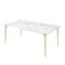 Homeroots 71" White and Gold Marble and Metal Dining Table 534373 - alternate 4
