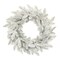 Homeroots 25" White Flocked Pine Christmas Artificial Wreath 634631 - alternate 2