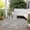 Homeroots 8' Beige Taupe And Brown Round Patchwork Washable Indoor Outdoor Area Rug 581571 - alternate 4