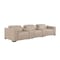 Homeroots 136" Beige Top Grain Leather Reclining Metal USB Sofa 720311 - alternate 5