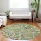 Homeroots 8' Fern Green And Artichoke Green Round Paisley Washable Indoor Outdoor Area Rug 588608 - alternate 2