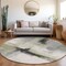 Homeroots 8' Sage Black And Gray Round Abstract Washable Indoor Outdoor Area Rug 603655 - alternate 5