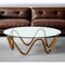 Homeroots 45" Clear and Brown Glass And Solid Wood Round Abstract Coffee Table 489059 - alternate 2