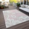 Homeroots 5' X 8' Pink Ivory And Beige Floral Washable Indoor Outdoor Area Rug 589567 - alternate 1