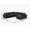 Homeroots Black Linen Blend Modular L Shaped Five Piece Corner Sectional 716929 - alternate 3