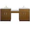 James Martin Vanities Bellshire 84" Dual Vanity Set w/ 24" Make-Up Counter, Honey Oak w/3 cm Ethereal Noctis Silestone Top 660-VMC84-HNO-3ENC - alternate 1