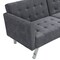 Homeroots 75" Dark Gray Linen Sleeper Sofa With Silver Legs 522394 - alternate 5