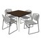 Regency Square Kahlo Breakroom Table W/ 4 Zeng Stack Chairs, 36 in W, 36 in L, Noble Oak TPL3636NWCM44GY - alternate 1