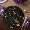 Smarty Had A Party 10.25" Black with Gold Marble Stroke Round Disposable Plastic Dinner Plates (120 Plates), 120PK 900BG-CASE - alternate 5