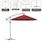 Pure Garden 10-Foot Offset Patio Umbrella with Square Base, Red 50-102-RB - alternate 3