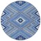 Homeroots 8' Blue Gray And Ivory Round Tribal Washable Indoor Outdoor Area Rug 598102 - alternate 4