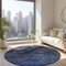 Homeroots 8' Denim Blue And Sky Blue Round Abstract Washable Indoor Outdoor Area Rug 577819 - alternate 2