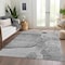Homeroots 10' X 14' Gray Silver And Charcoal Floral Washable Indoor Outdoor Area Rug 582253 - alternate 4