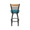 Holland Bar Stool Co Eleanor 30in Swivel Bar Stool with Black Wrinkle Finish, Medium Back and Graph Tidal Seat 880 - alternate 5