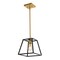 Jonathan Y Girard 9.25" 1-Light Farmhouse Industrial Iron LED Pendant, Black/Brass Gold JYL6509A - alternate 1