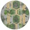 Homeroots 8' Green Gold And Silver Round Geometric Washable Indoor Outdoor Area Rug 618747 - alternate 5