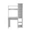 Homeroots 39" White Wood Writing Desk and Bookshelf Set 535147 - alternate 1